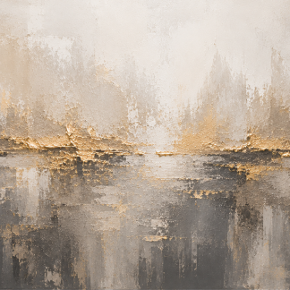 A City in Gold | Large Textured Abstract Cityscape Painting