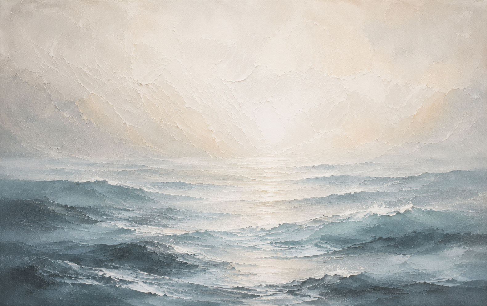 Ocean Whisper | Large Textured Ocean Wave Painting - Image 3