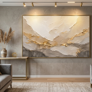 Where Gold Meets Earth | Large Gold Textured Abstract Painting