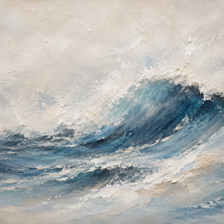 Quiet Tide | Large Textured Ocean Wave Painting