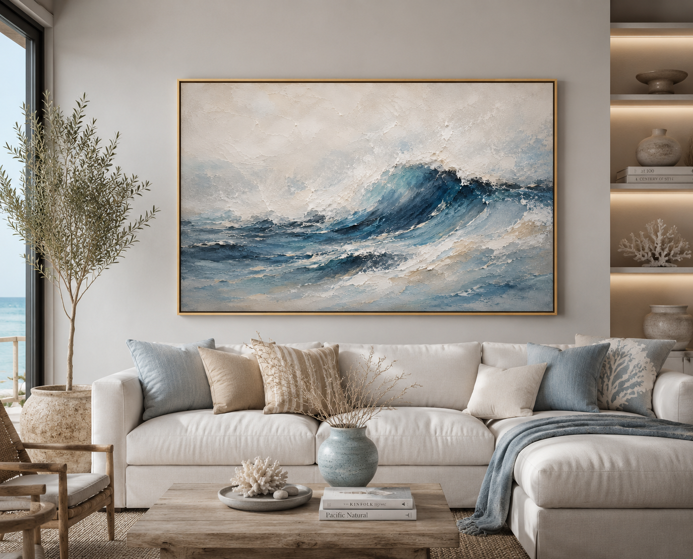 Quiet Tide | Large Textured Ocean Wave Painting - Image 2