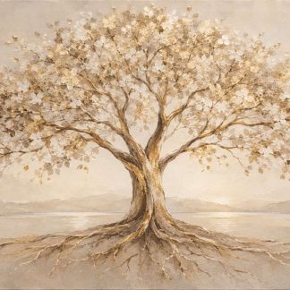 Roots of Light | Large Gold Tree of Life Painting