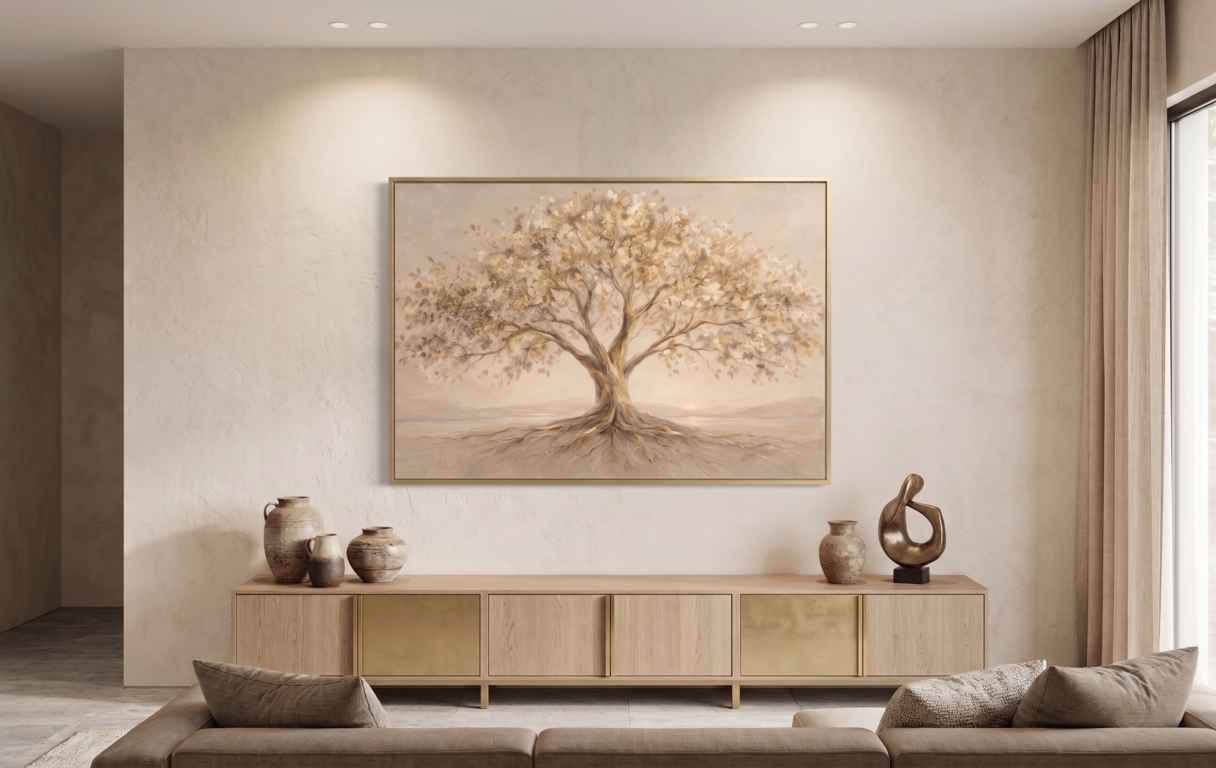Roots of Light | Large Gold Tree of Life Painting - Image 2