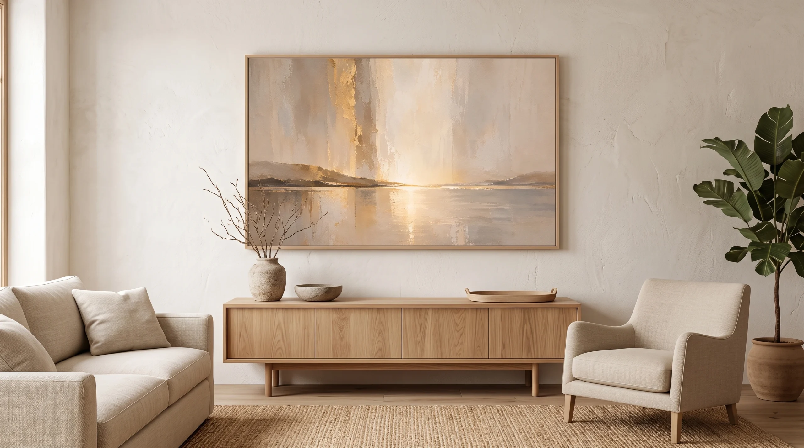 Sculpted Earth | Large Neutral Abstract Landscape Painting - Image 3